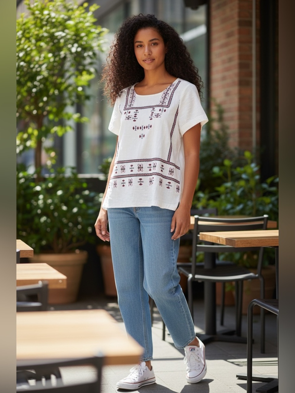 Lucky Brand Embroidered Top